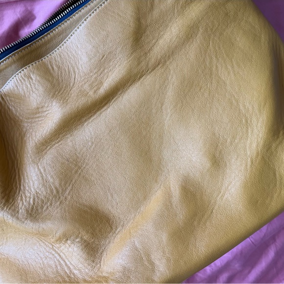 Butter-soft, very gently used, mustard yellow genuine leather tote. - Picture 3 of 14